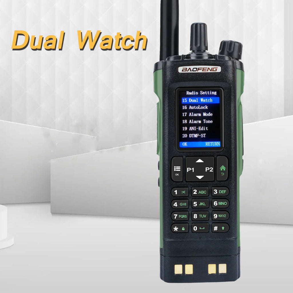 Walkie Talkie Baofeng UV-32 Air Band 10W GPS Amateur FM Two Way Radio with 2.0" HD Screen and 2200mah USB-C Charging Battery