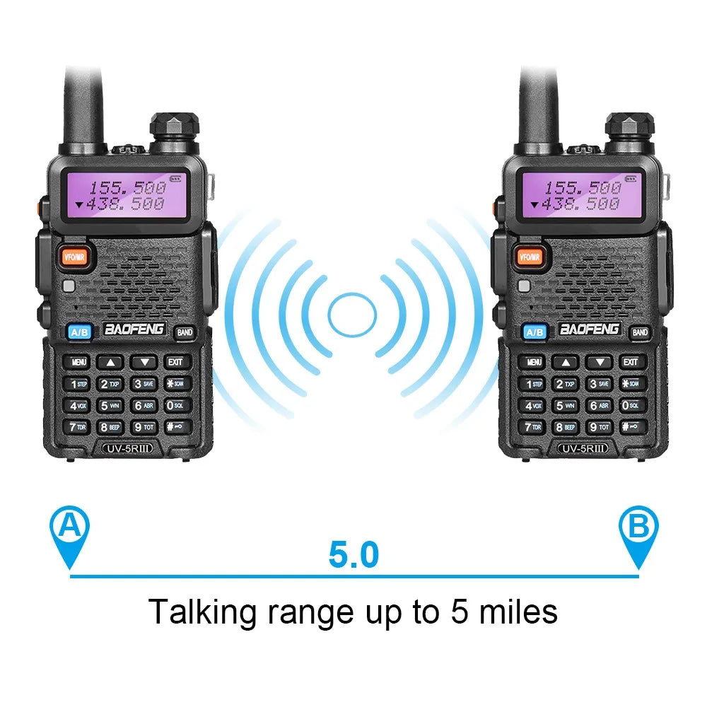 4Pcs Baofeng UV-5R 8W/5W Tri-Power Walkie Talkie High Power Dual Band Long Range Portable Handheld UV 5R Radio