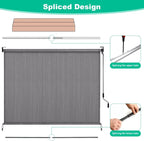 Outdoor Roller Sun Shade HDPE Patio Privacy Shades Screen Aluminum,Cordless Patio Roll Up Blinds, Exterior Shade Cloth Roll