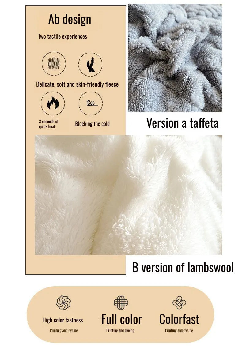 Comfortable double-sided velvet quilt core bedroom velvet thickened blanket home lamb fleece quilt warm quilt core comfortable