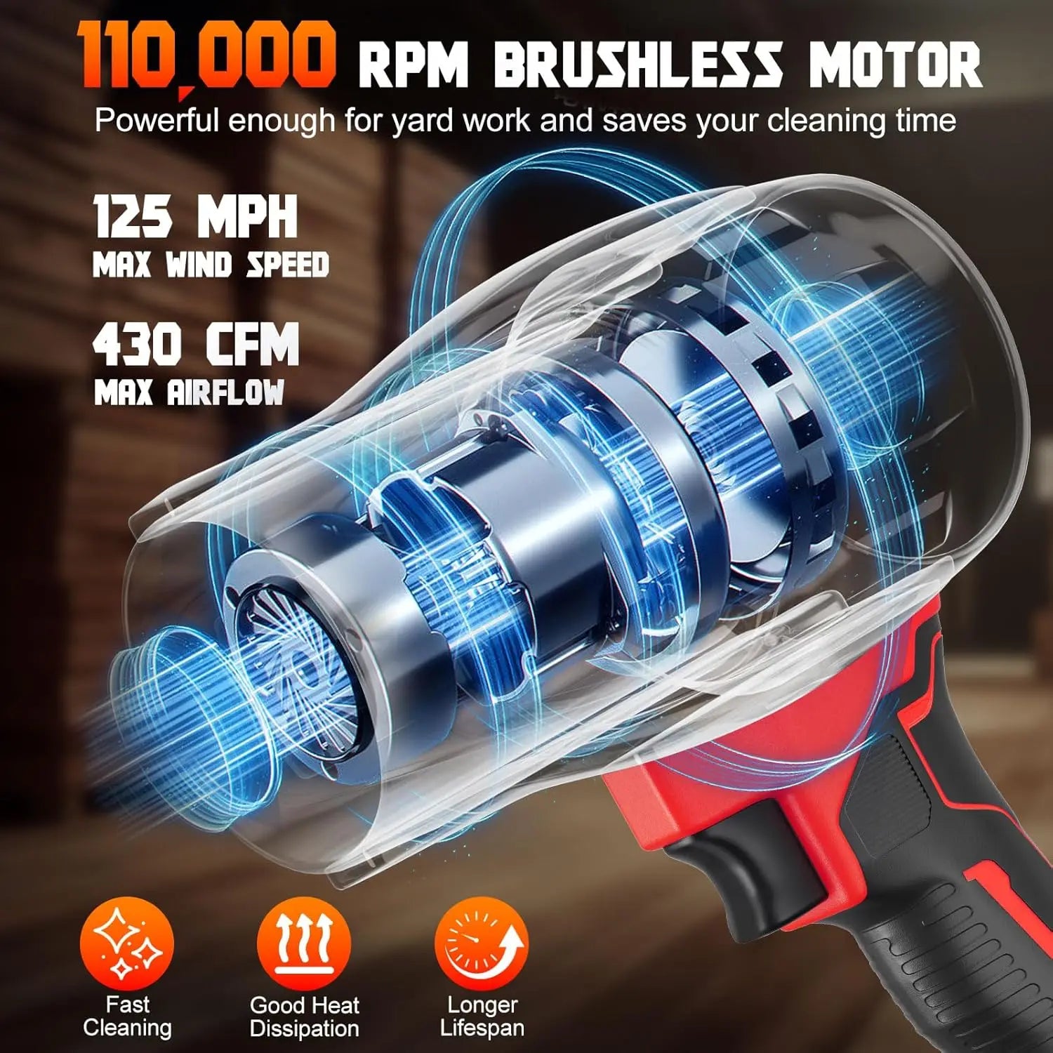 Cordless Leaf Blower Compatible for Milwaukee 18V Batteries(No Battery) Dust Computer Collector Handheld Power Tools for Lawn