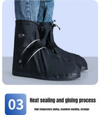 1Pair High Top Waterproof Shoe Covers Black Anti-Slip Reusable for Motorcycle Cycling Bike Men Women Overshoes PVC Protectors