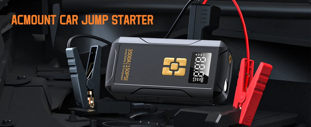Jump Starter with Air Compressor 3500A Jump Starter 150PSI Air Pump Multifunctional Tire Inflator Power Bank Lighting for Car