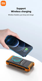 XIAOMI Solar Power Bank Wireless 200000mAh Large Capacity Fast Charging External Battery Outdoor Survival Emergency Equipment