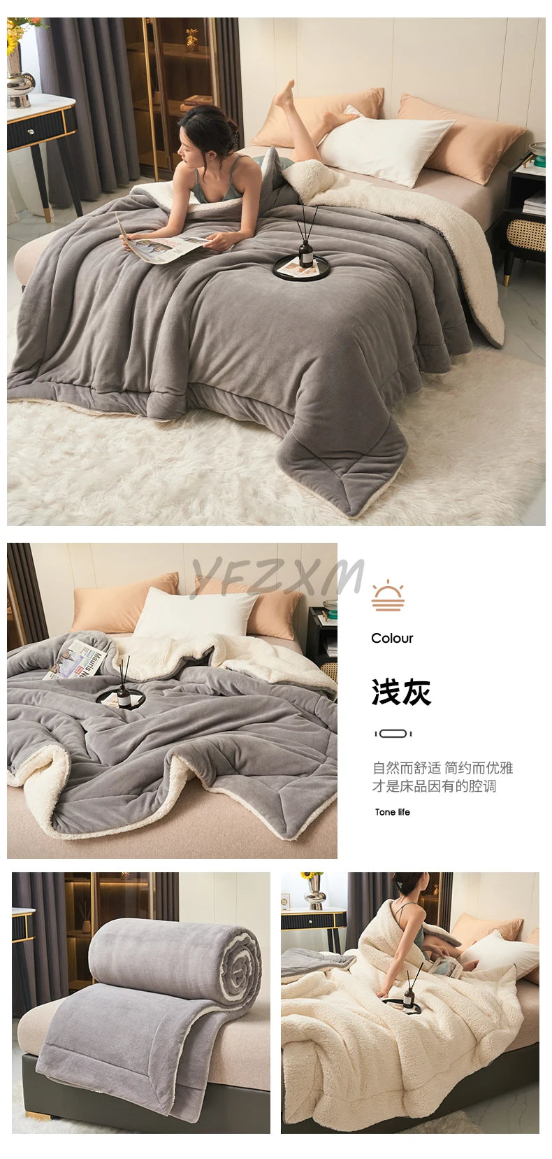 Super Soft Imitation Lambswool Blanket Autumn Winter Double Queen Blankets High Quality Comfortable Milk Fleece Sofa Blanket