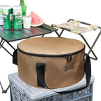 Camping Utensil Bag Portable Pot Organizer Pouch With Zipper Travel Use Cooking Set Storage Pouch Multifunctional Bucket Round