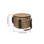 Camping Utensil Bag Portable Pot Organizer Pouch With Zipper Travel Use Cooking Set Storage Pouch Multifunctional Bucket Round