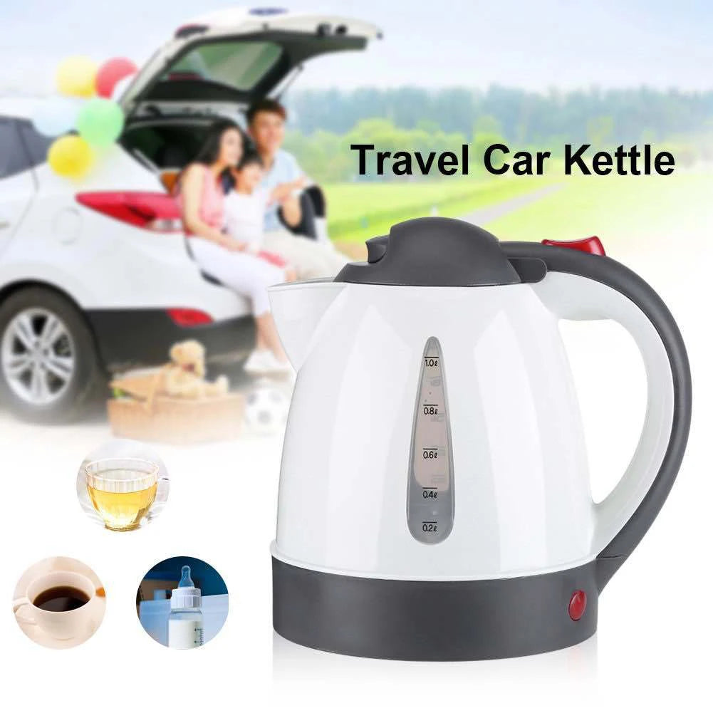 1000 ML Car Hot Kettle Portable Water Heater Auto Shut-Off 12/24 V Travel Electric Kettle Large Capacity Tea Coffee Kettle 250 W