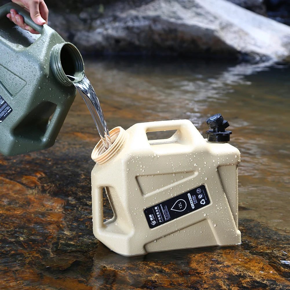 12L Water Storage Container No Leakage Water Storage Carrier Portable Large Capacity Outdoor Hiking Accessories