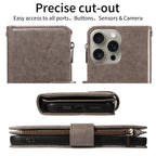 Embossed Zipper Leather Case for Samsung GalaxyS25Ultra S24 S23 S22 S21 S20 S10 S9 S8 Plus FE M33 NOTE10 Series Wallet Cover