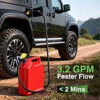 Taskstar Electric Fuel Transfer Oil Pump Electric Suction Fuel Pump Auto-stop Sensor Leak Protection 51"Hose Gasoline Diesel