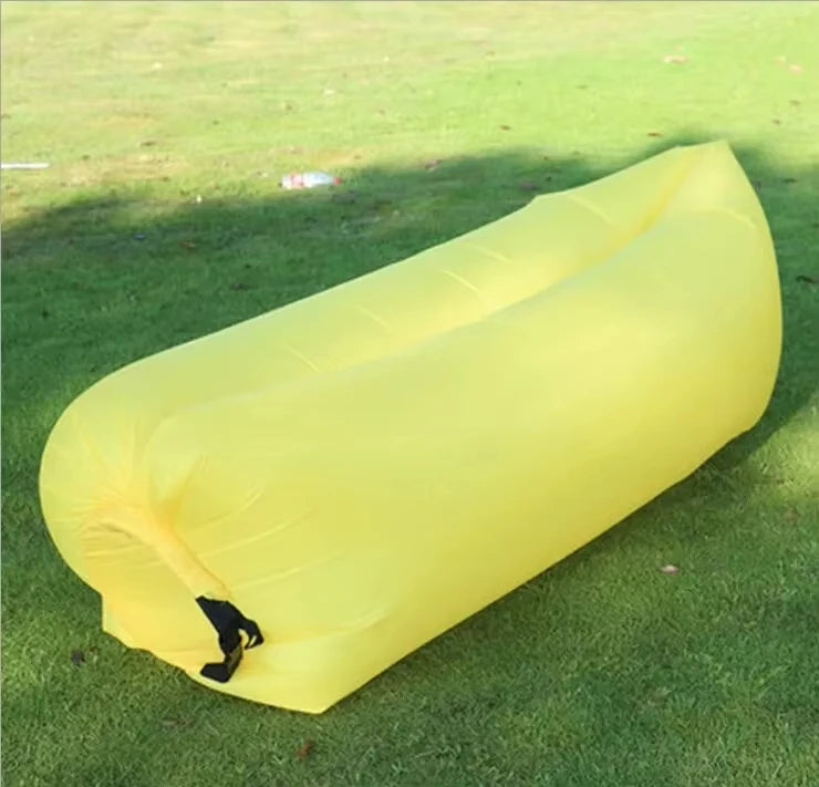 Single Person Lazy Inflatable Sofa Portable Outdoor Beach Air Sofa Bed Folding Camping Sleeping Bag for Comfortable Rest