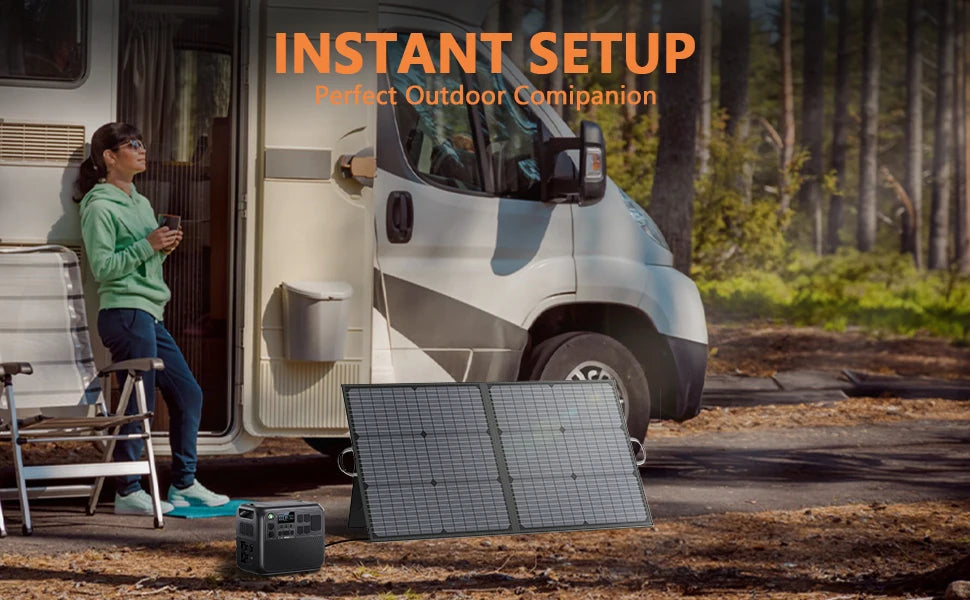 MHPOWOS Portable Solar Panel for Power Stations, 31V Solar Charger 400W Outdoor emergency backup power supply for RV Camping