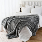 Battilo Faux Fur Throw Blanket Luxury Decorative Sofa Blankets Thick Warm Fur Blanket Soft Fluffy Plaid Throws For Bed King Size