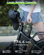 U4 16" Folding Electric Bike for Adults, 750W Peak Motor with Max 55Miles PAS Range & 19MPH EBike