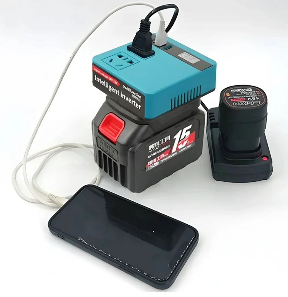 120W Lithium Battery Inverter DC 18V-21V To AC 220V for Makita Smart Transformer Outdoor Work Inverter