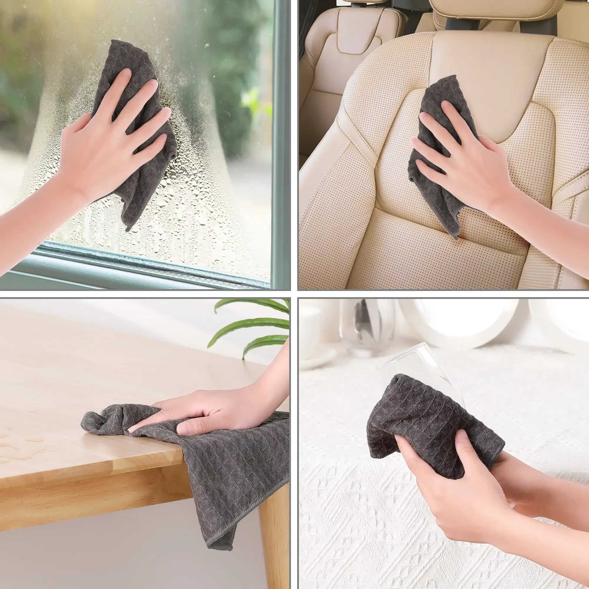 10-Pack Super Absorbent Waffle Weave Kitchen Towels, Lint-Free & Quick-Dry Dish Cloths for Dishes and Countertops, XL 12x12 Inch