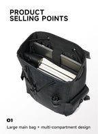 Septwolves Fashion Design Printed Leather Backpack Man Large Flip Cover Business Print Travel Laptop Bags Big Monogram Bagpack