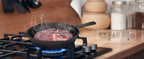 10" Pre-Seasoned Cast Iron Skillet With Pouring Lip For Cooking Bake Cake Barbecue Non-Stick Pan Heavy Duty Frying Pan Oven Safe