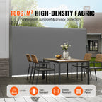 SucceBuy Retractable Side Awning Outdoor Privacy Polyester Water-proof Retractable Patio Screen UV 30+ Room Divider Wind Screen