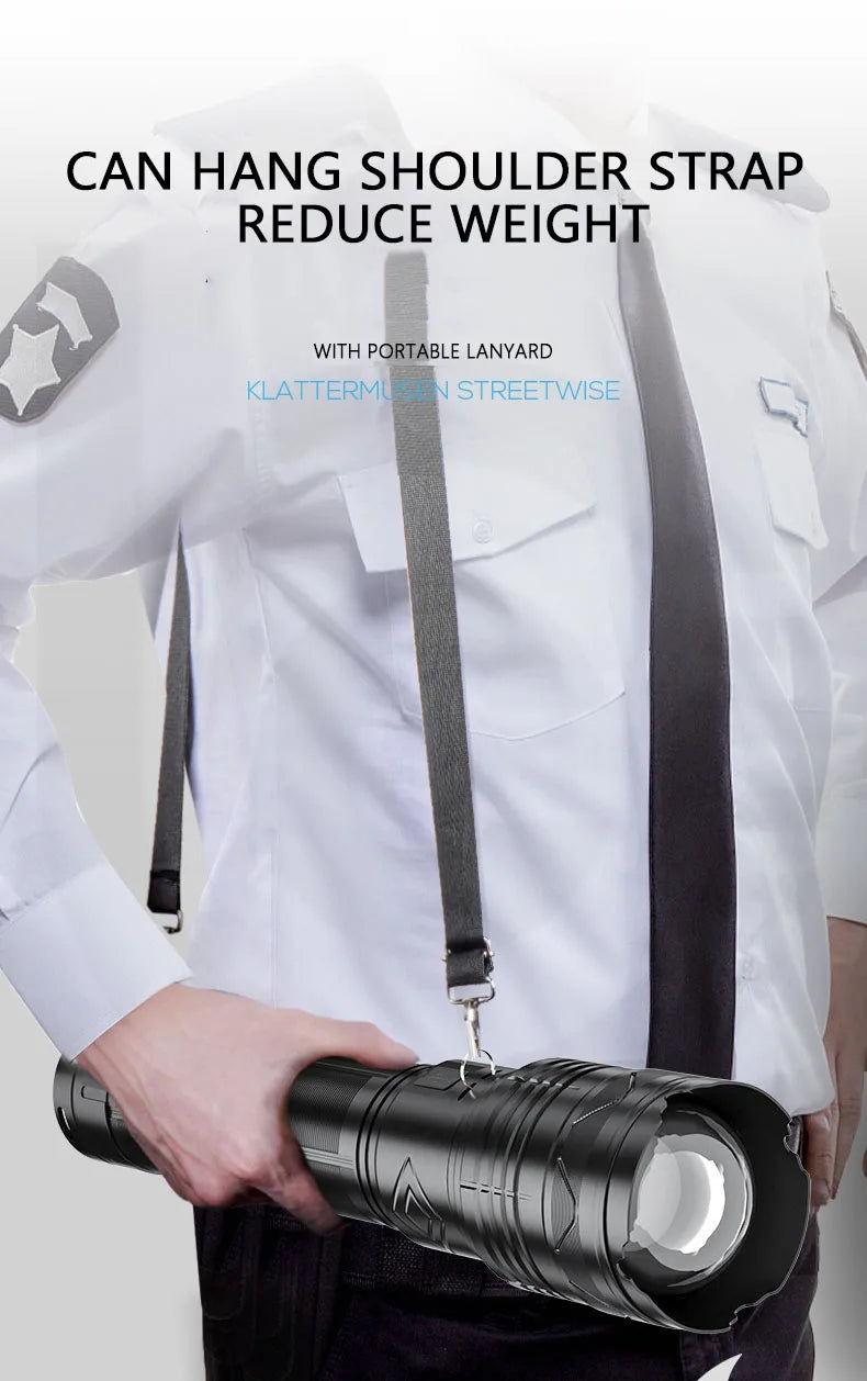 New upgrade GT61 High Power Led Flashlights Super Bright Spotlight Tactical flashlight Zoomable Outdoor Emergency Camping Torch