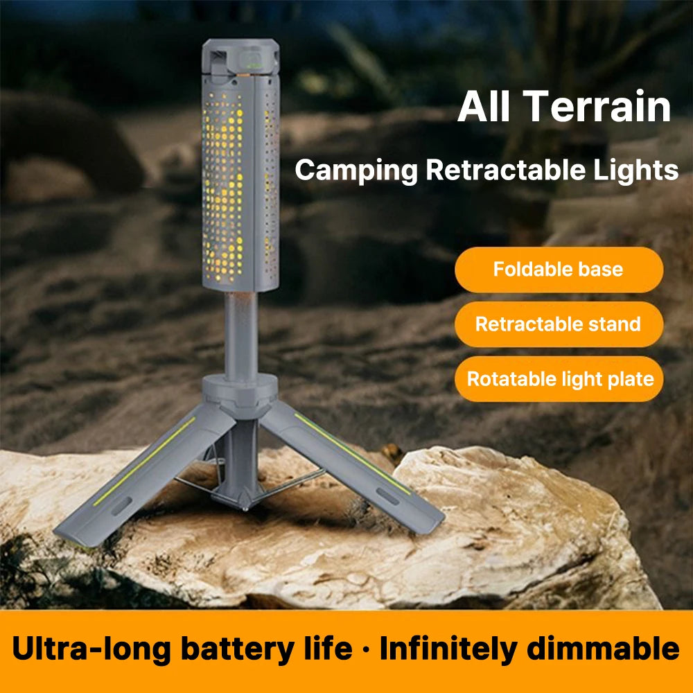 Outdoor Retractable Camping Lamp Portable Rechargeable Work Light 1000 Lumen Telescopic Hiking Fishing Home Emergency Lanterns