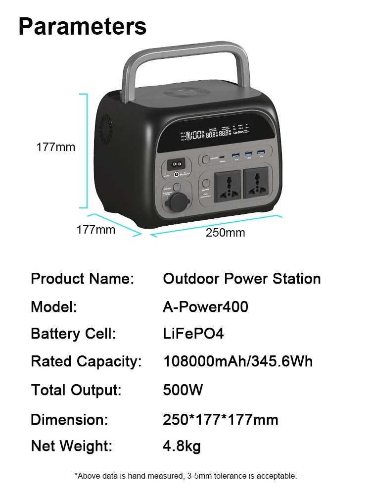 2600W 1800W 500W Portable Power Station 1024wh 345wh Lifepo4 Battery Powerful Power Bank Solar Generator Emergency Power Supply