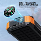 30000mAh Hand Crank Solar Power Bank Magnetic Wireless 22.5W Fast Charging for Airpods iWatch for iPhone 16 Powerbank with Light