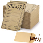 100/200PCS Brown kraft Paper Seed Packets Self-adhesive Storage Seed Coin Bags Envelopes for Plant Flower Vegetable Collection