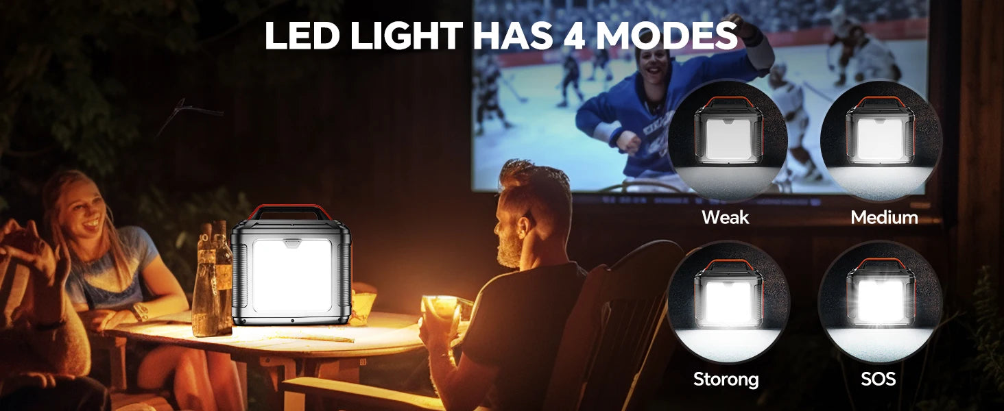 SBAOH Portable Power Station, 296Wh 300W, 110V AC Outlet, Solar Power Station with 60W Solar Panel, Travel/Outdoor/Home Use