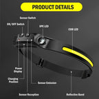Sensor Headlamp USB Rechargeable LED Flashlight XPE+COB Torch Camping Waterproof Headlight Fishing Headlamp 1/2/3/4/5/8/10PCS