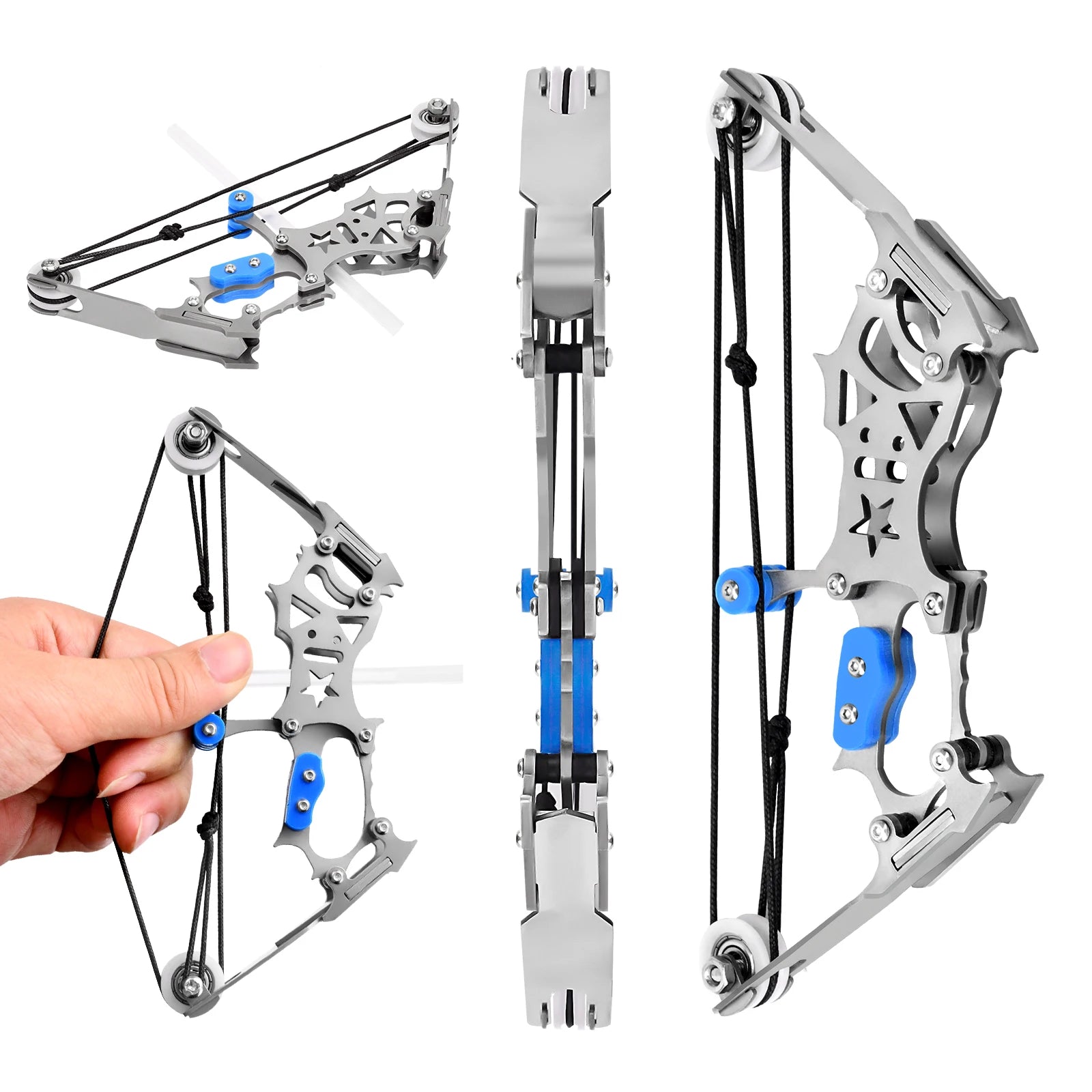 Mini Compound Bow and Arrows Set for Adults Teens Beginners Compact Archery Bow for Target Practice & Shooting Entertainment