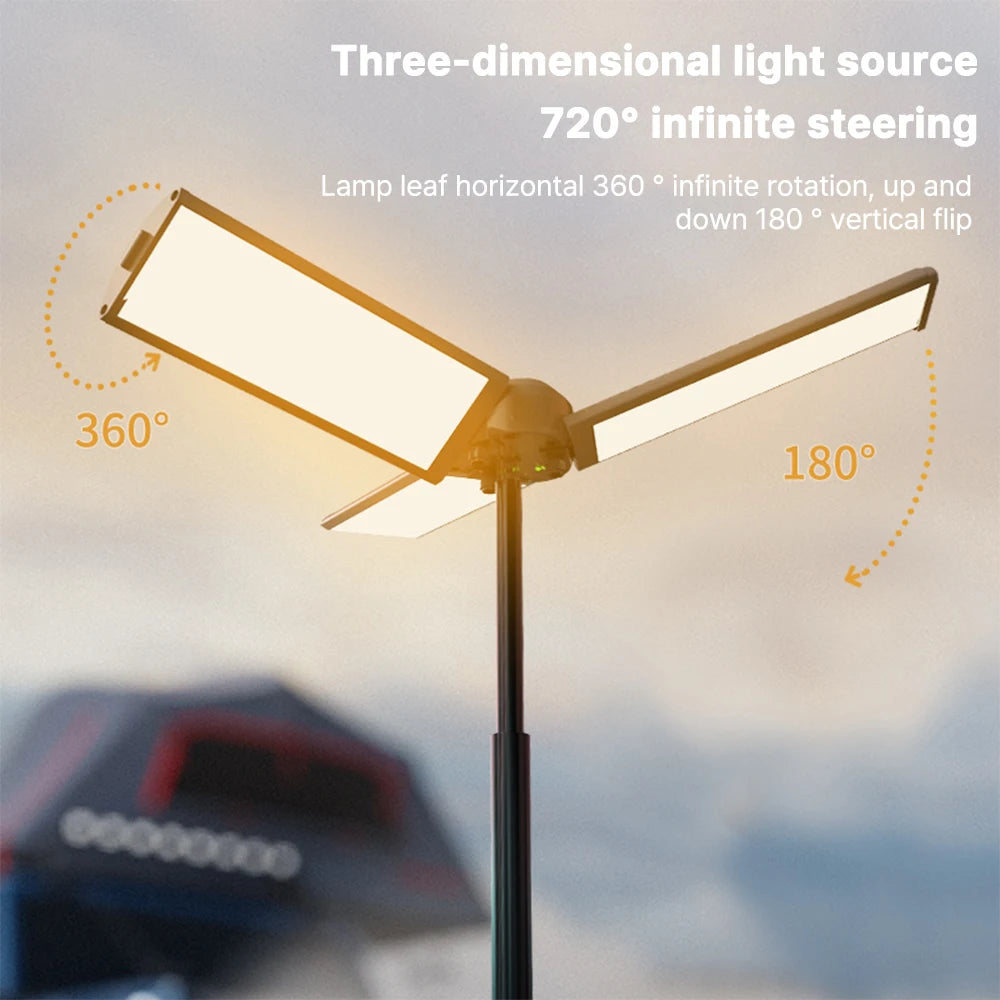 Outdoor Retractable Camping Lamp Portable Rechargeable Work Light 1000 Lumen Telescopic Hiking Fishing Home Emergency Lanterns