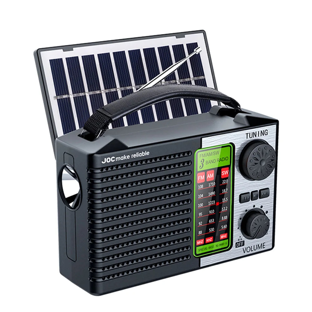 Portable Radio AM FM Rechargeable Shortwave Radios Battery Powered Full Waves support USB TF MP3 Player with Bluetooth Speaker