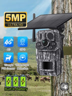 Ucon 4G LTE Cellular Trail Camera 5MP Solar Camera PIR Motion Activated 0.2s Trigger Time Night Vision Wildlife Hunting Cameras