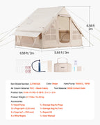 VEVOR Inflatable Tents for Camping Easy Setup Blow up Tent with Hand Pump 300D Oxford Tent with Stove Jack Storage Bag Included