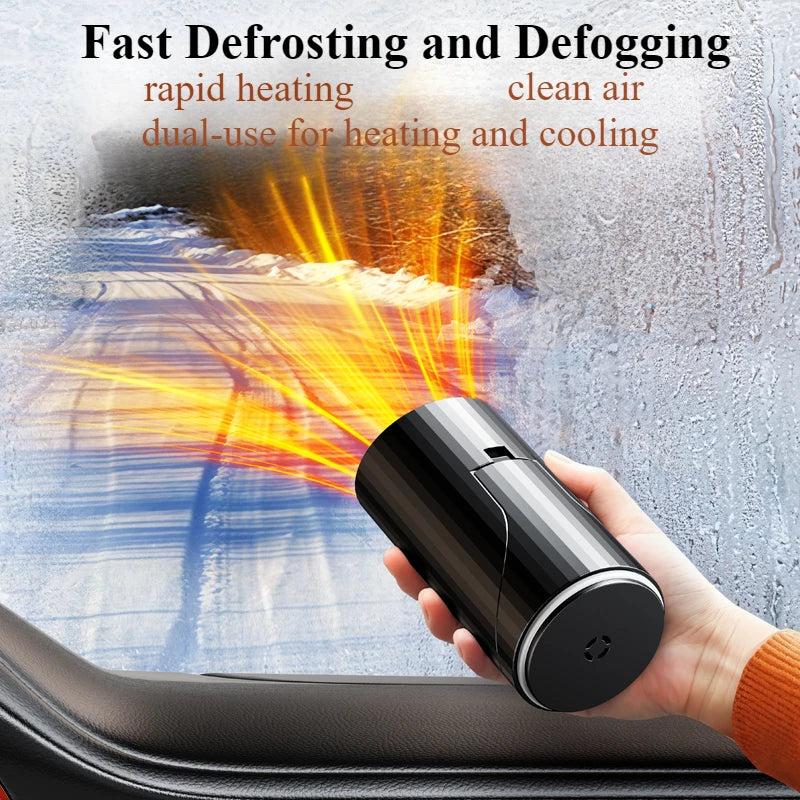 Eary 12V 24V 360°Rotate Car Heater 150W Windshield Defogger Defroster for Winter 2 in 1 Fast Heating & Cooling Fan for Car Sedan