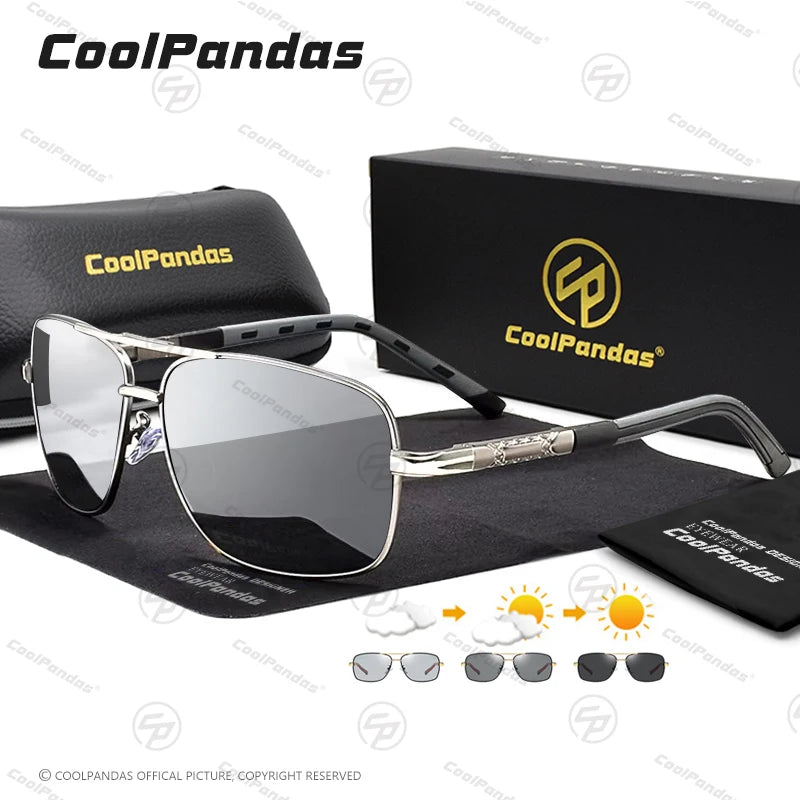 Fashion Men's Sunglasses Polarized Photochromic Lens Women Aluminum Frame Chameleon Glasses Goggle Glasses Oculos de sol