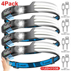 Induction Headlamp COB+LED Head Flashlight Built in Battery USB Rechargeable Outdoor Waterproof Camping Fishing Work Lantern ﻿