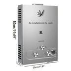 VEVOR 6L 8L 10L 12L 16L 18L LPG Portable Instand Water Heater Propane Gas LPG Wall-Mounted Tankless Water Heater Digital Display