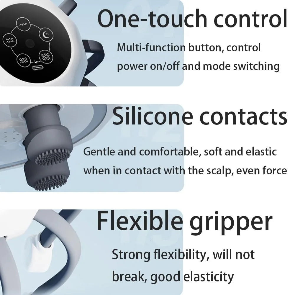 Octopus Claw Eight Claw Massager USB Charging Therapeutic Scratch Pad Electric Head Massager Therapeutic Electric Scalp Massager