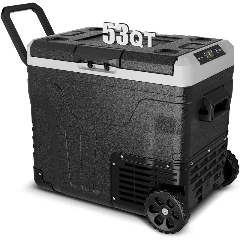 Car Fridge Portable 12 Volt Refrigerator - 53 Quart(50L) Electric Cooler with 12/24V DC&110-240V AC for Truck Van RV Camper SUV