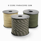 50m 650 Paracord 9 Strand 4mm Tactical Parachute Cord Camping Accessories DIY Weaving Rope Outdoor Survival Equipment