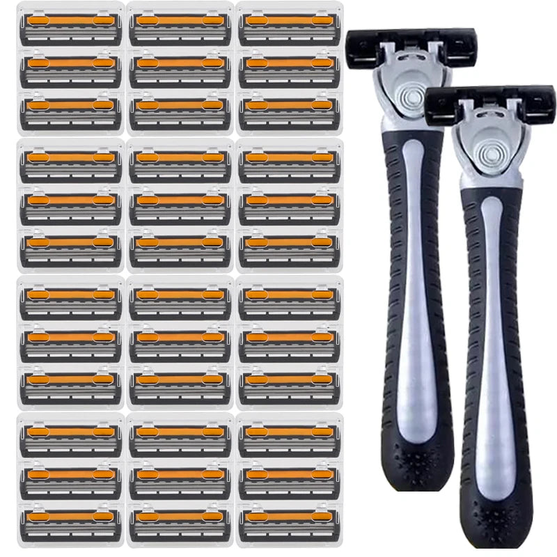 Metal Handle Manual Profession Face Care Beard 3-Layers Blade Safety Raze And Shaving Razor Stand Shaver Base For Man