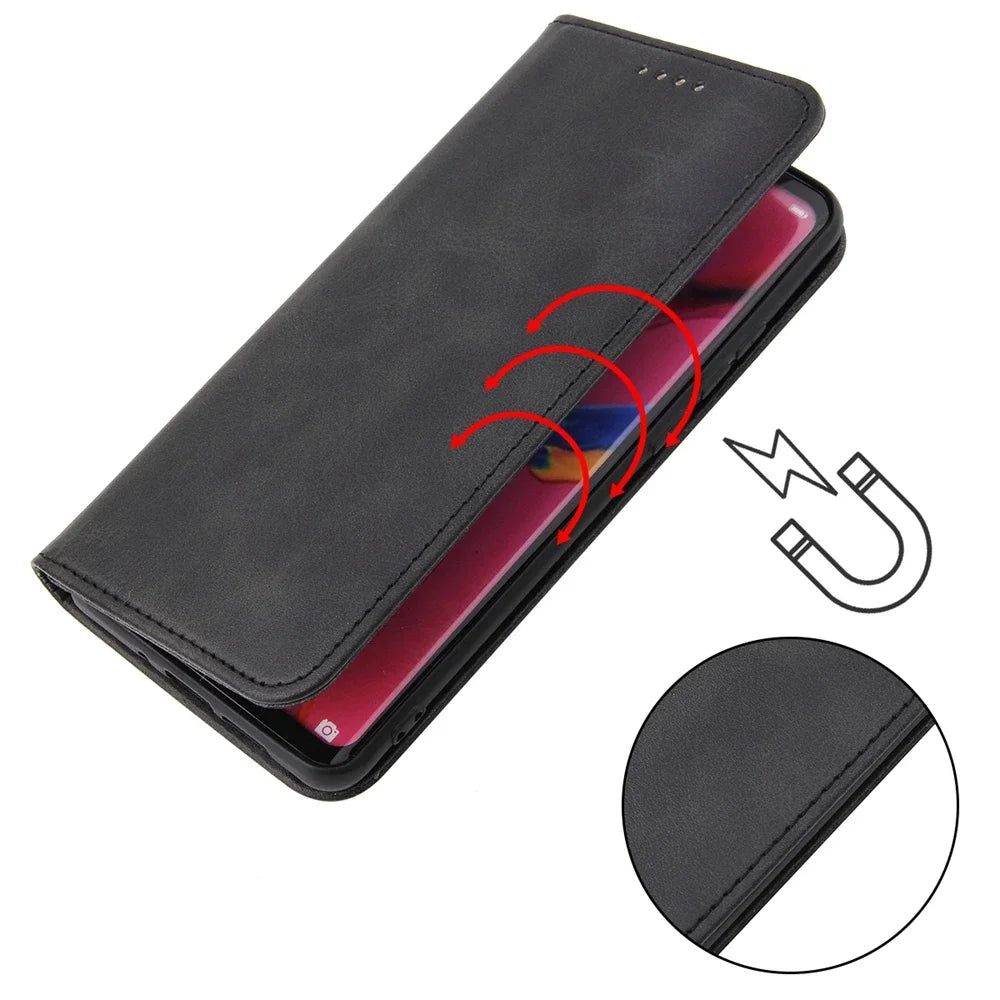 Magnetic Case for Coque iPhone 17 16 14 12 15 Pro Max Case for Funda iPhone 11 13 7 8 Plus 6 X XR SE Luxury Leather Flip Cover