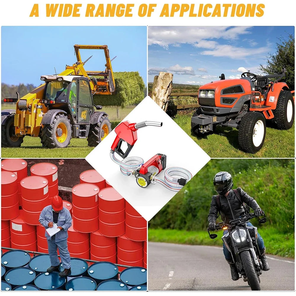 Cordless Diesel Transfer Pump Kit  21V DC Fuel Transfer Pump Battery Powered 12GPM Portable Self-Priming Diesel Pump Kit