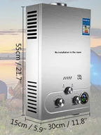 VEVOR 6L 8L 10L 12L 16L 18L LPG Portable Instand Water Heater Propane Gas LPG Wall-Mounted Tankless Water Heater Digital Display