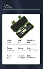 Mini Portable 2000 Lumens Led Flashlight Built In Battery Torch COB Variable Focus Waterproof Tactical Flashlight Bulb Light