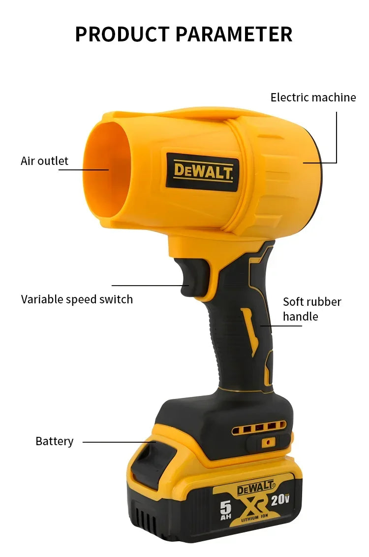Dewalt 30000RPM Brushless Air Blower Cordless Turbo Fan Handheld Violent Fan Dryer 20V Rechargeable Dust Blowing Tool