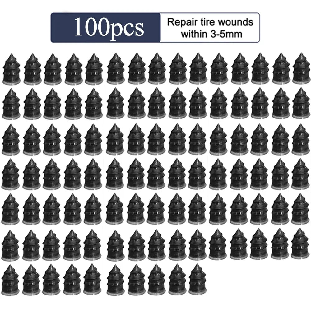 100PCS Wholesale Car Vacuum Tyre Repair Nail Tire Repair Tool Set Cars Truck Rubber Tire Puncture Motorcycle Repair Glue Nails